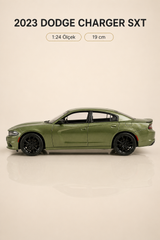 2023 Dodge Charger SXT Yeşil 1:24 Ölçek 19 cm Koleksiyonluk Model Araba