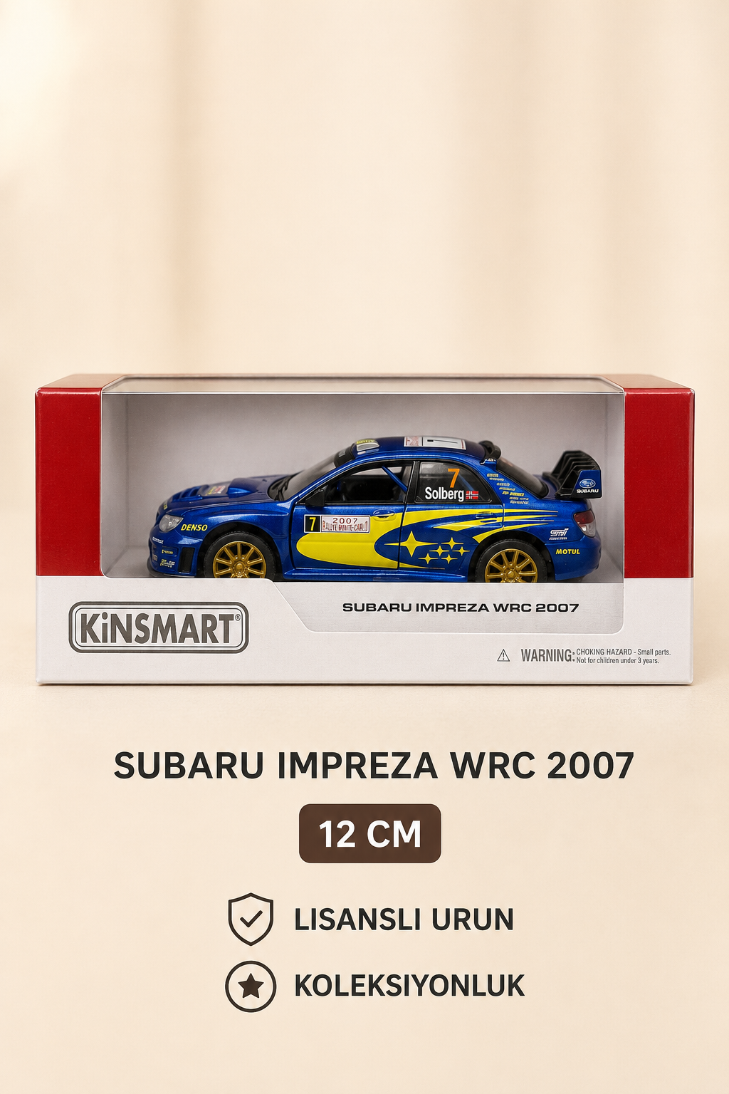 Subaru Impreza WRC 2007 12 cm Lisanslı Kutulu Metal Model Araba