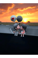 Romantik Balonlu Çift Araba Aksesuarı – I Love You Yazılı Dekoratif Figür