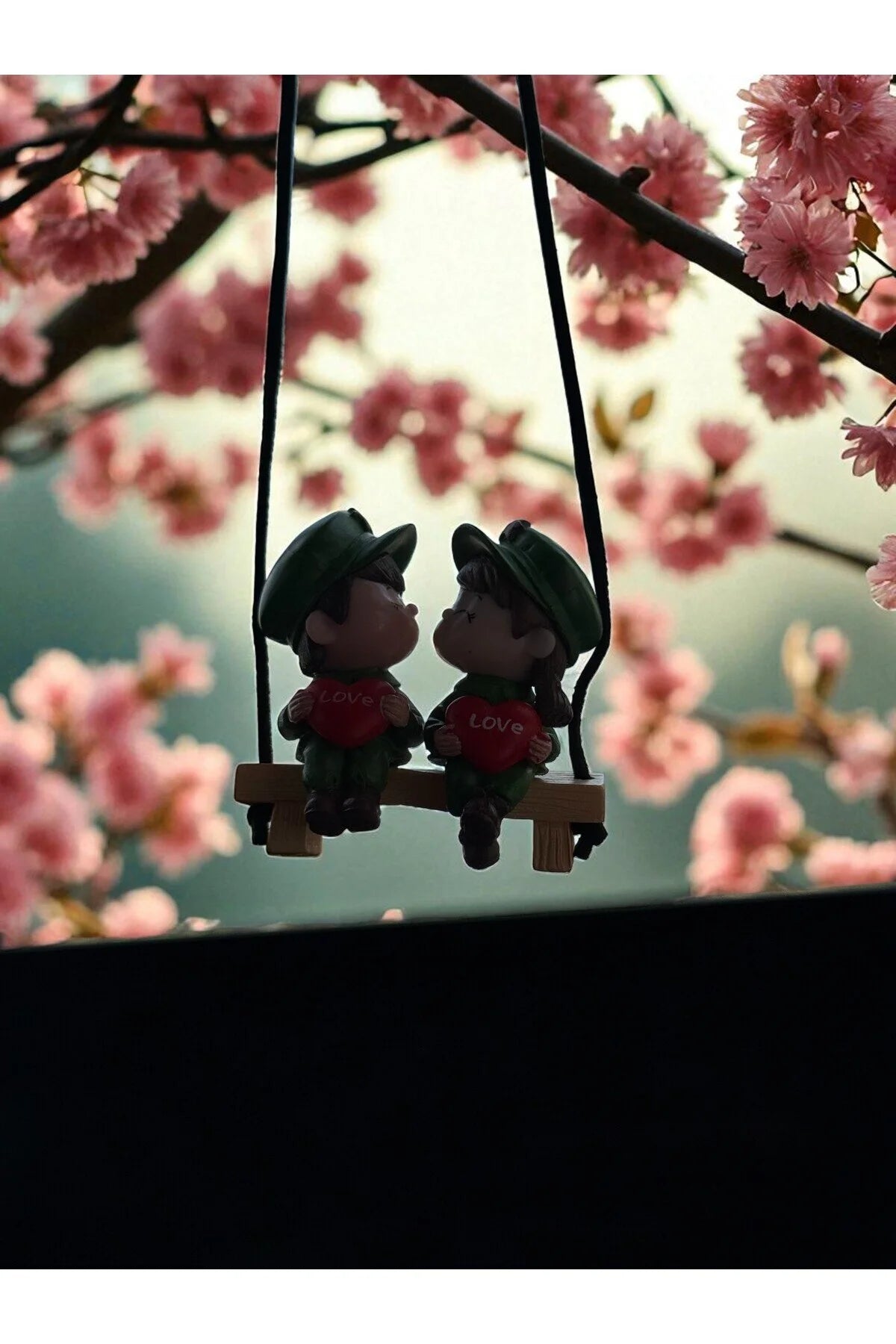 Romantik Çift Araba Aksesuarı – I Love You Yazılı Dekoratif Figür - 5 cm