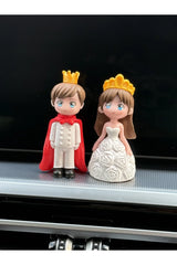 Sevgiliye Hediye Araç İçi Aksesuarı Prens ve Prenses Biblo - 7 cm