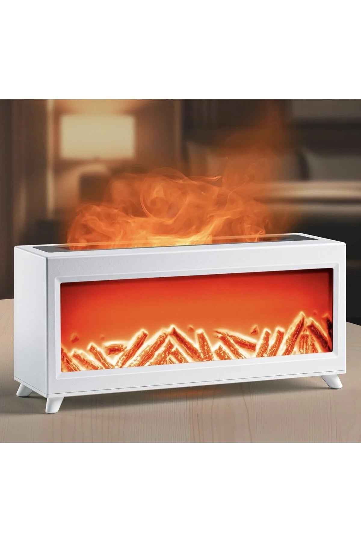 Alev Efektli Dekoratif Şömineli Hava Nemlendirici (Isıtmasız)
