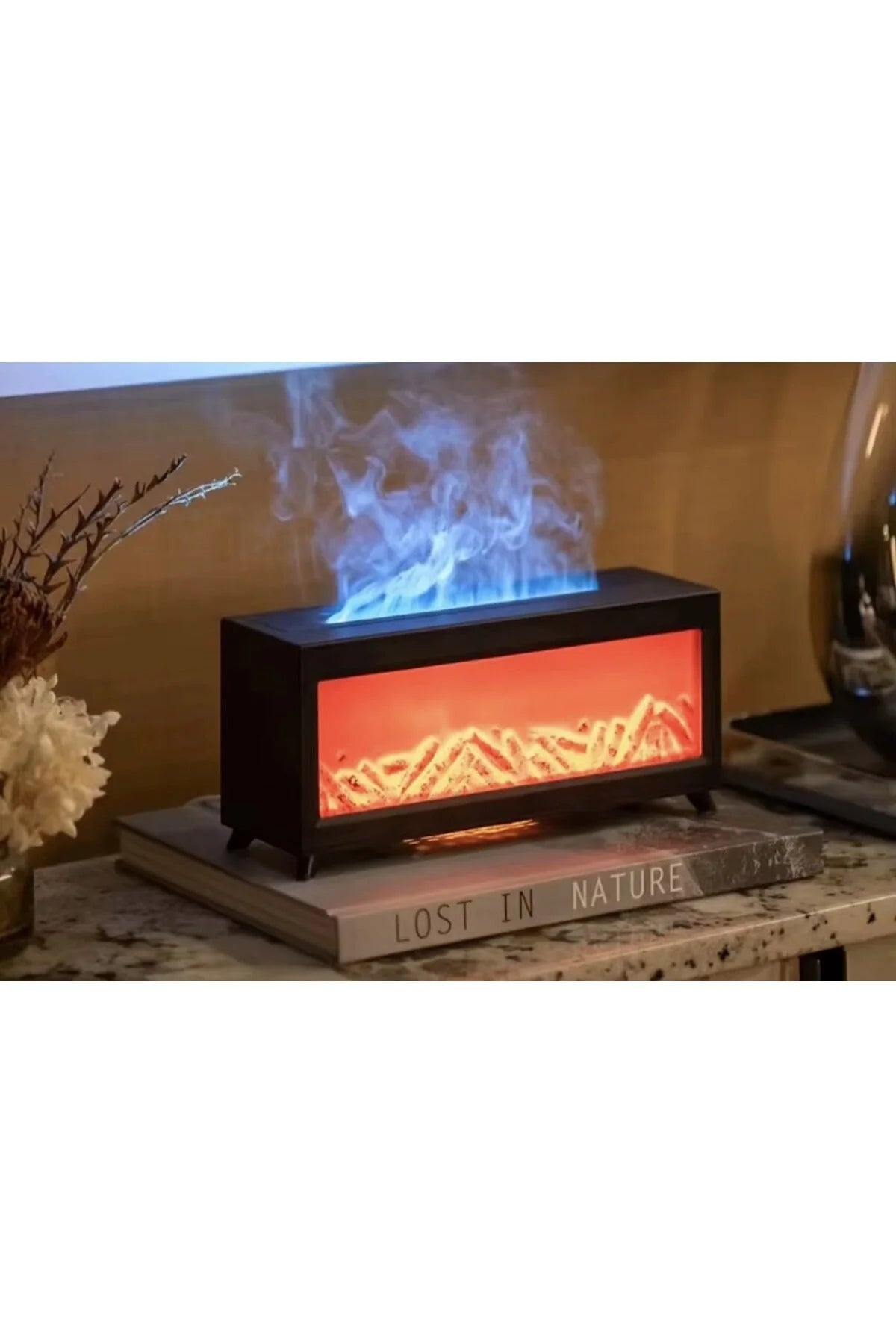 Alev Efektli Dekoratif Şömineli Hava Nemlendirici (Isıtmasız)