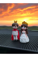 Sevgiliye Hediye Araç İçi Aksesuarı Prens ve Prenses Biblo - 7 cm