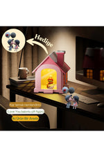 Kar Tasarımlı LED Işıklı Ev & Sevimli Çift Figürlü Hediye Seti – Gece Lambası & Buhar Nemlendirici