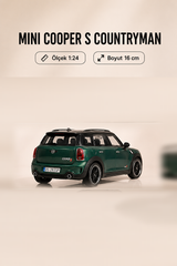 Mini Cooper S Countryman Metalik Yeşil 1:24 Ölçek 16 cm Metal Model Araba