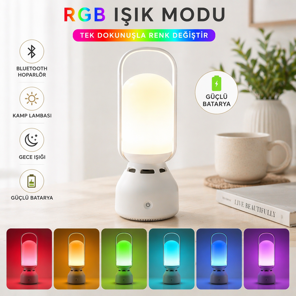 Çok Renkli Bluetooth Müzikçalar & Gece Lambası – Hediyelik Eşya