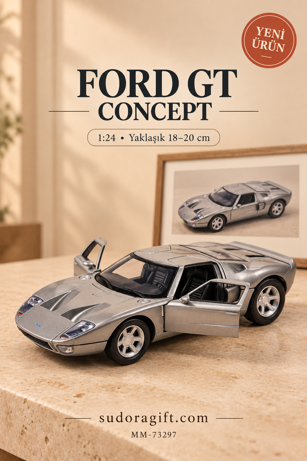 Motormax Ford GT Concept 1:24 Metal Model Araba – MM-73297 – Kapıları açık