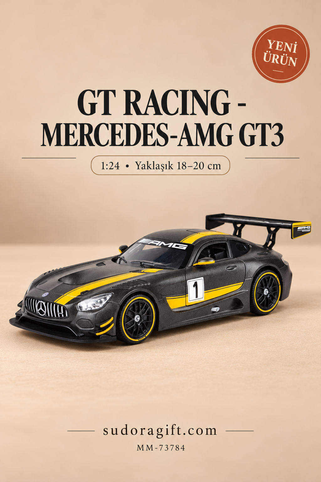 Motormax GT Racing Mercedes-AMG GT3 1:24 Metal Model Araba – MM-73784 – Ana görsel