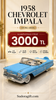 1958 Chevrolet Impala Mavi Cabrio 1:18 Ölçek 30 cm Model Araba