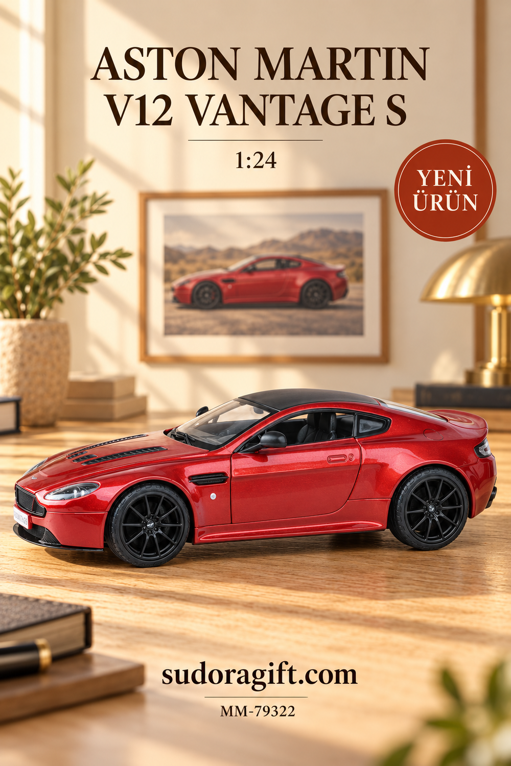 Motormax Aston Martin V12 Vantage S 1:24 Metal Model Araba – MM-79322 – Sol Gorunum