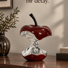 SUDORA Elma Biblosu Bordo Gümüş Detaylı Reçine Dekor 18 cm