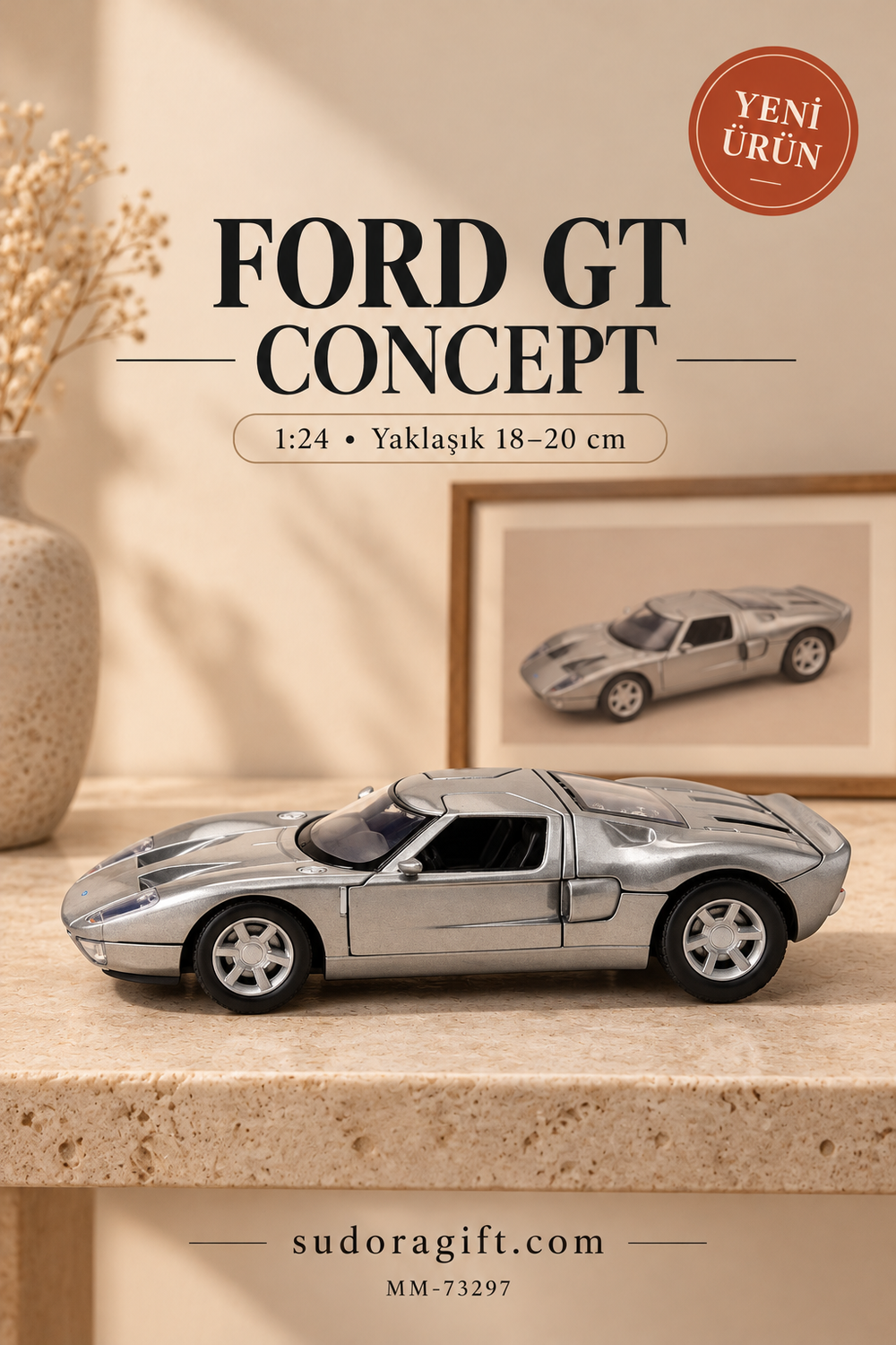 Motormax Ford GT Concept 1:24 Metal Model Araba – MM-73297 – Sol görünüm