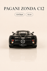 Pagani Zonda C12 Siyah 1:24 Ölçek 16 cm Koleksiyonluk Model Araba