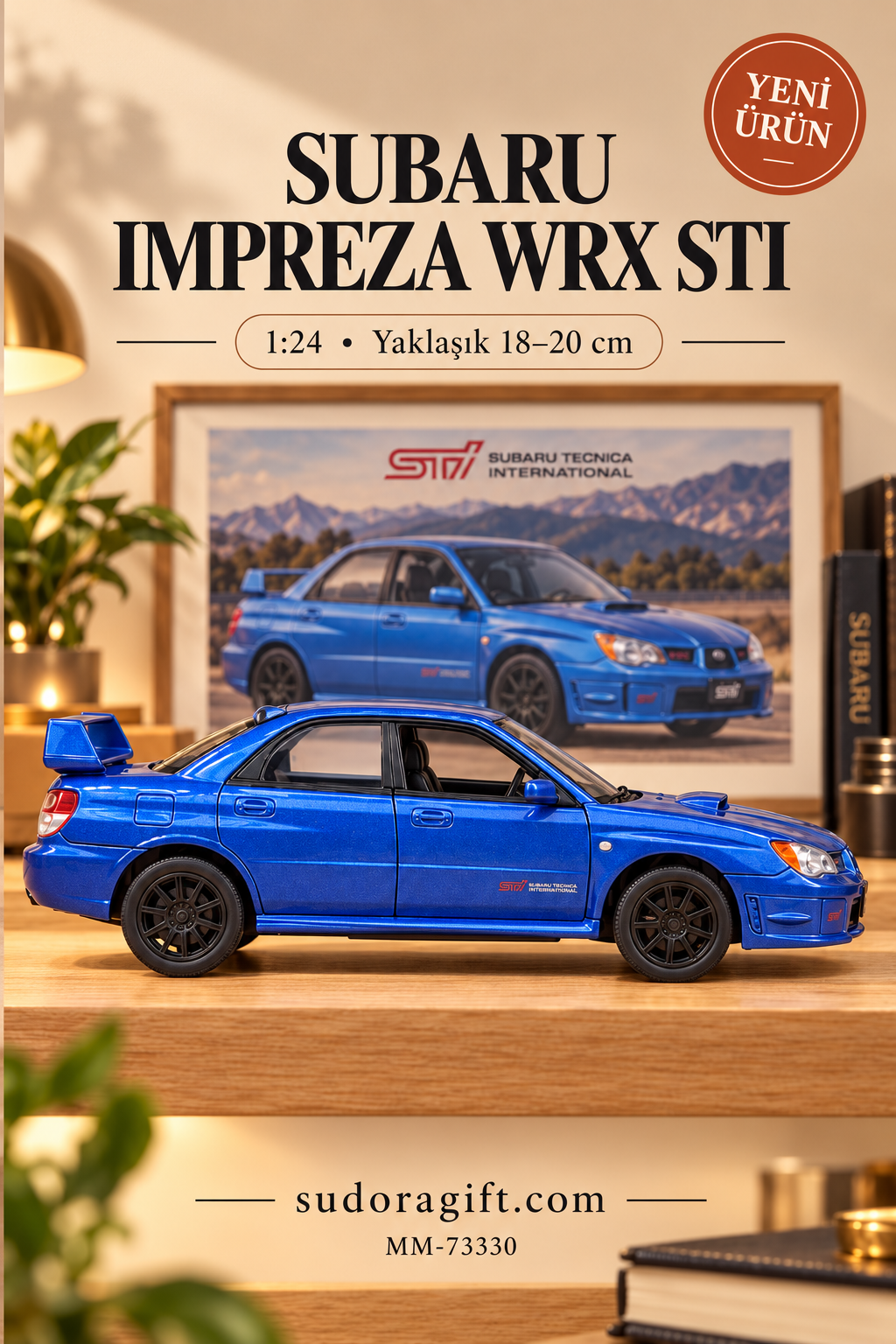 Motormax Subaru Impreza WRX STI 1:24 Metal Model Araba