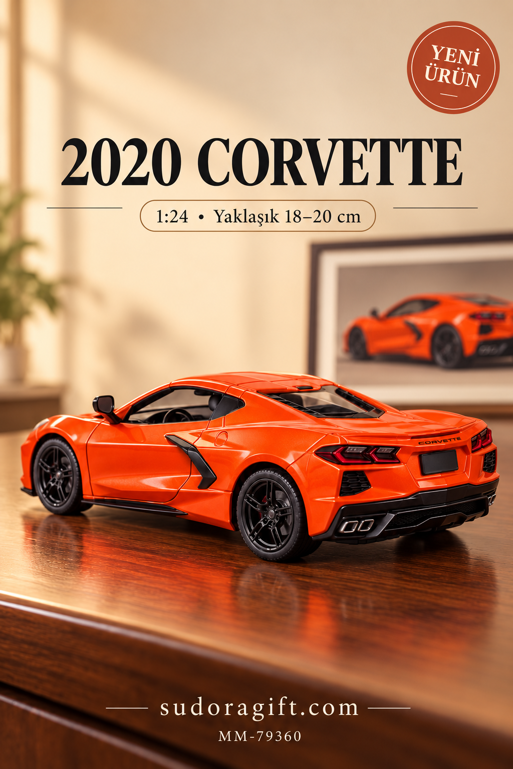 Motormax 2020 Chevrolet Corvette 1:24 Metal Model Araba