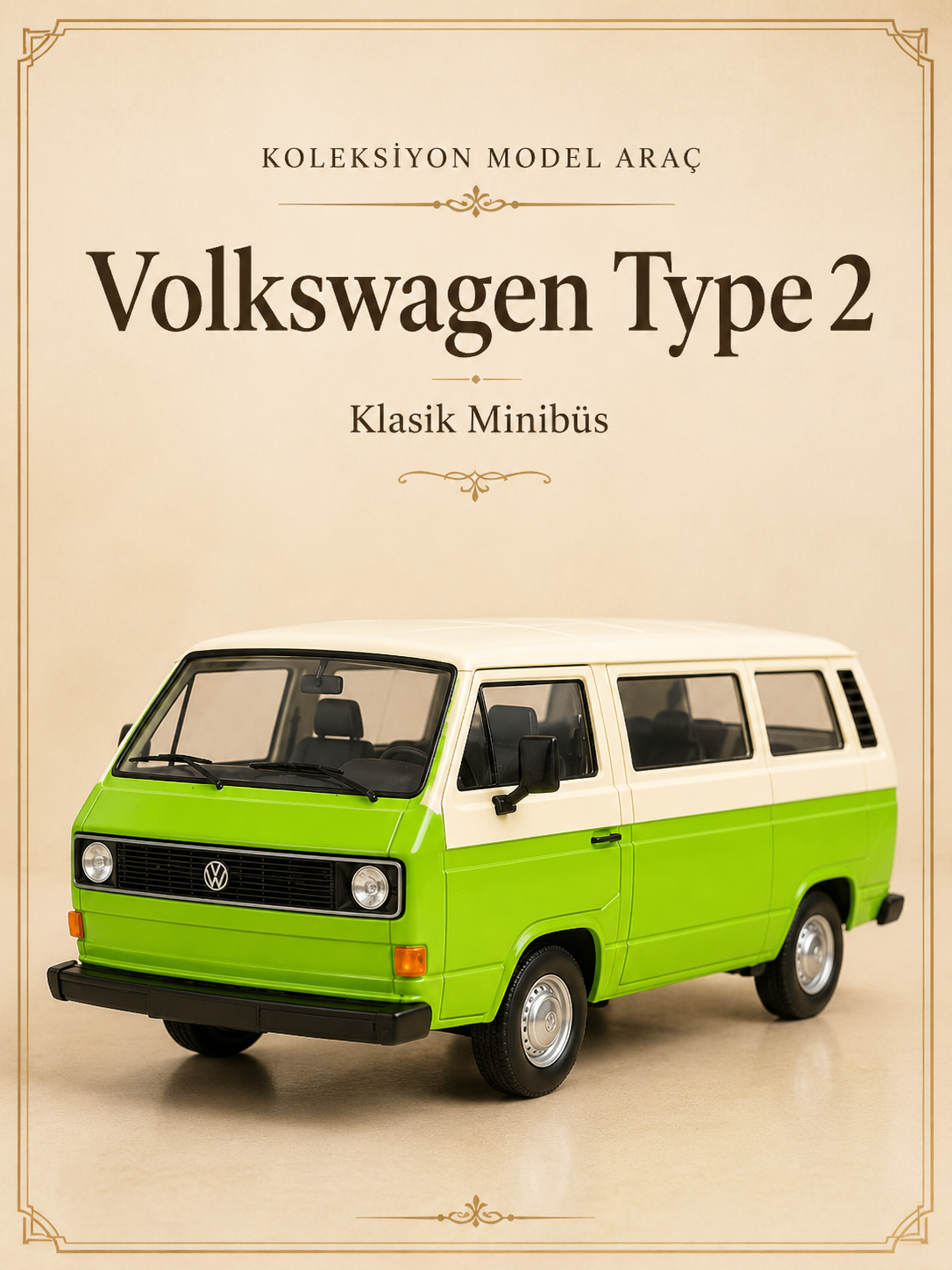 Volkswagen Type 2 1:24 Nostaljik Metal Araba Hediyelik Esya