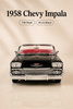 1958 Chevrolet Impala Siyah Cabrio 1:18 Ölçek 30 cm Model Araba