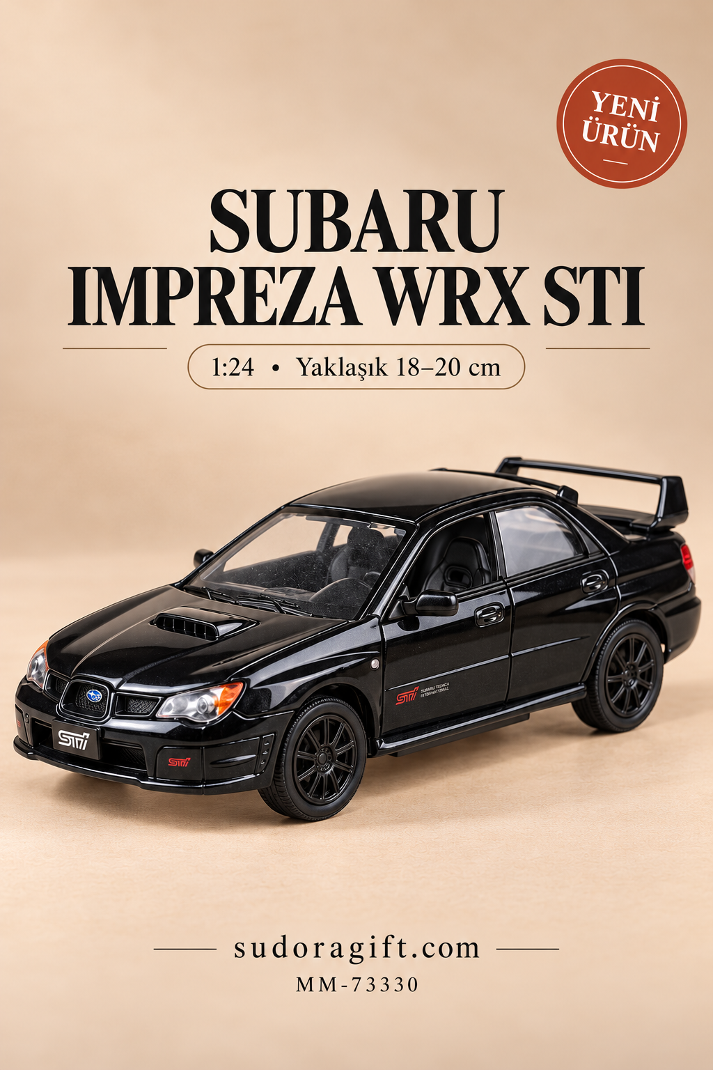Motormax Subaru Impreza WRX STI 1:24 Metal Model Araba