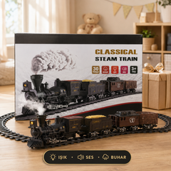 Classical Steam Train 30 Parça Buharlı Işıklı Sesli Oyuncak Tren Seti