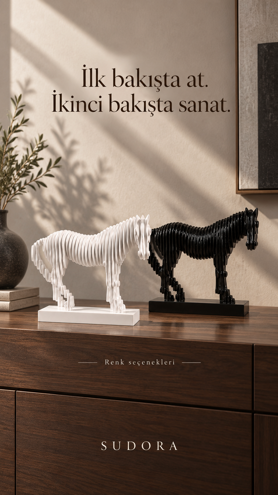 SUDORA Katmanlı At Biblosu Reçine Dekoratif Heykel 35 cm