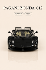 Pagani Zonda C12 Siyah 1:24 Ölçek 16 cm Koleksiyonluk Model Araba