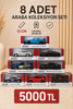 ÖZEL KUTULU - Die-Cast Koleksiyonluk Araba Seti - 8 Model Tek Pakette