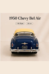 1950 Chevy Bel Air 1:18 Koyu Mavi Ölçek 30 cm Metal Die Cast Model Araba