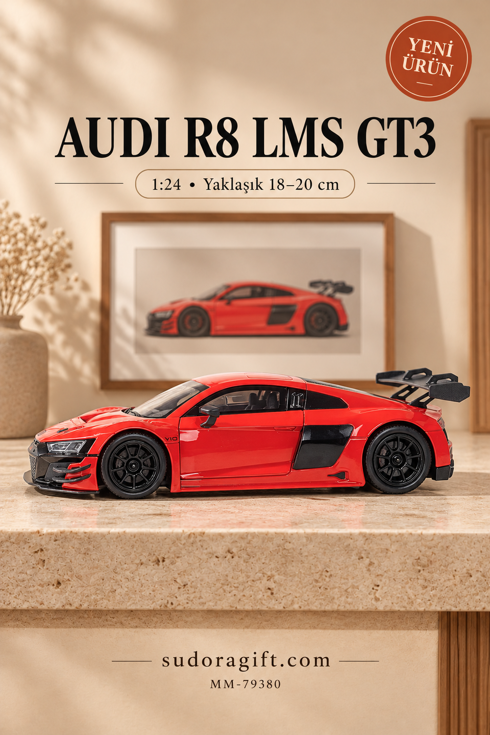 Motormax Audi R8 LMS GT3 1:24 Metal Model Araba – MM-79380 – Sol görünüm