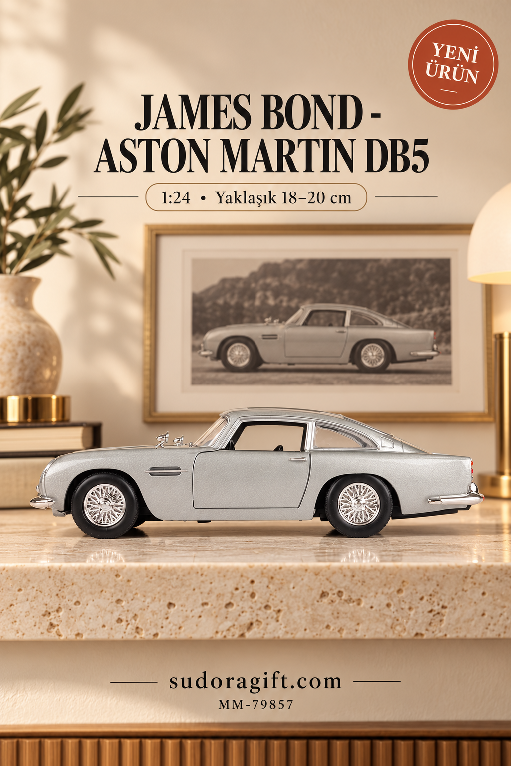 Motormax James Bond Aston Martin DB5 1:24 Metal Model Araba – MM-79857 – Sol görünüm
