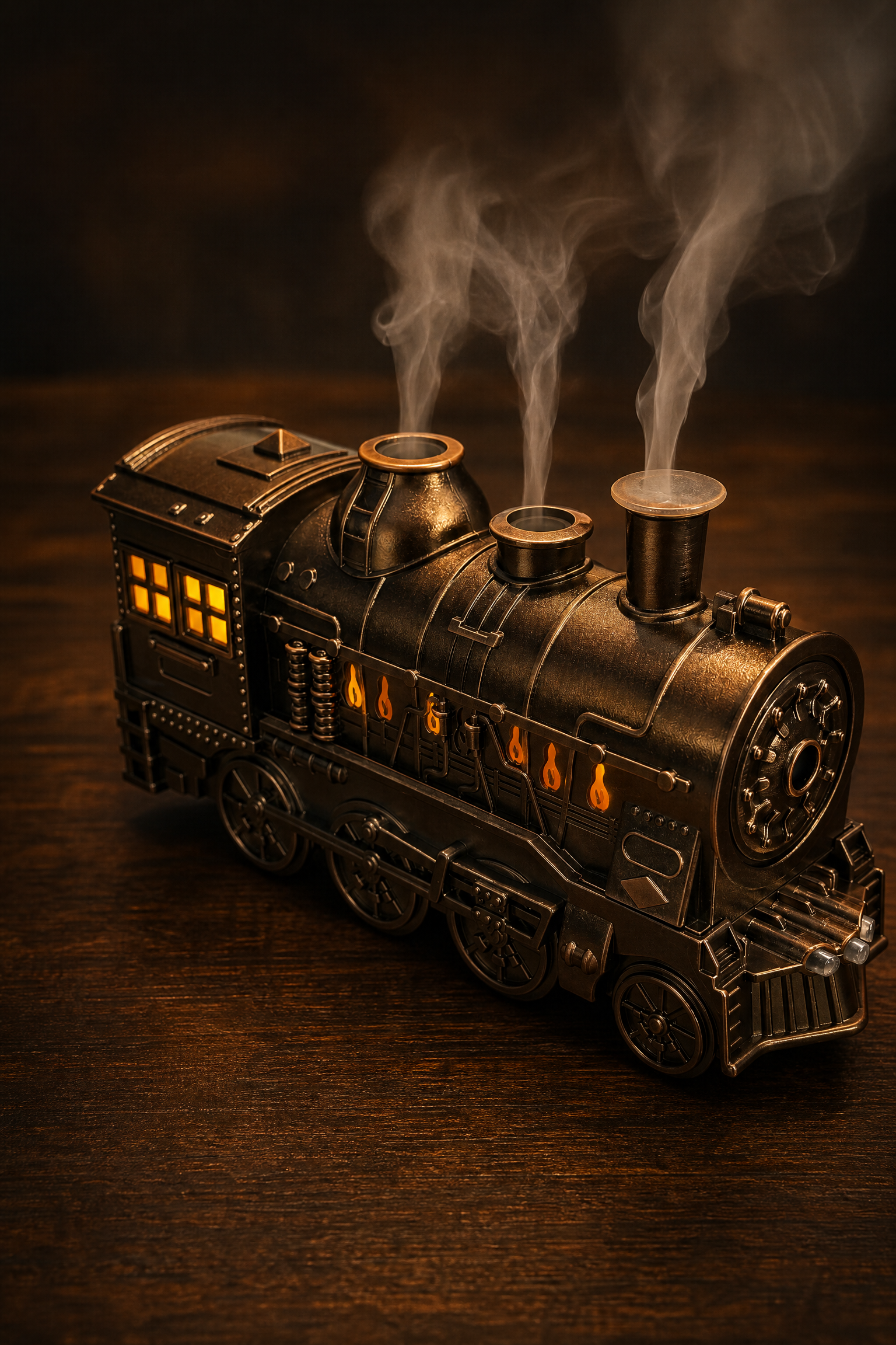 Tren Hava Nemlendirici ve Aroma Difüzör - 24x14 cm - Antik Bronz