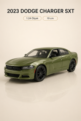 2023 Dodge Charger SXT Yeşil 1:24 Ölçek 19 cm Koleksiyonluk Model Araba