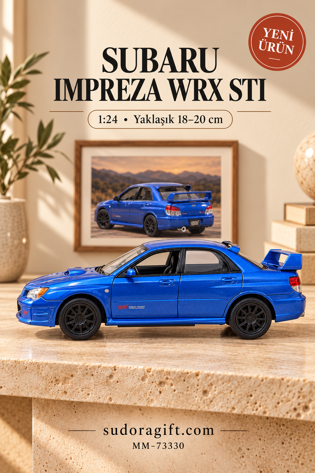 Motormax Subaru Impreza WRX STI 1:24 Metal Model Araba