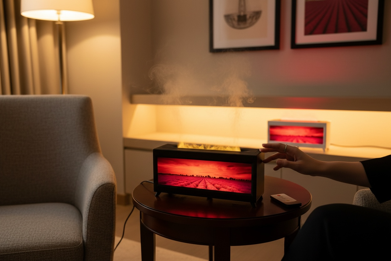 Alev Efektli Dekoratif Şömineli Hava Nemlendirici (Isıtmasız)