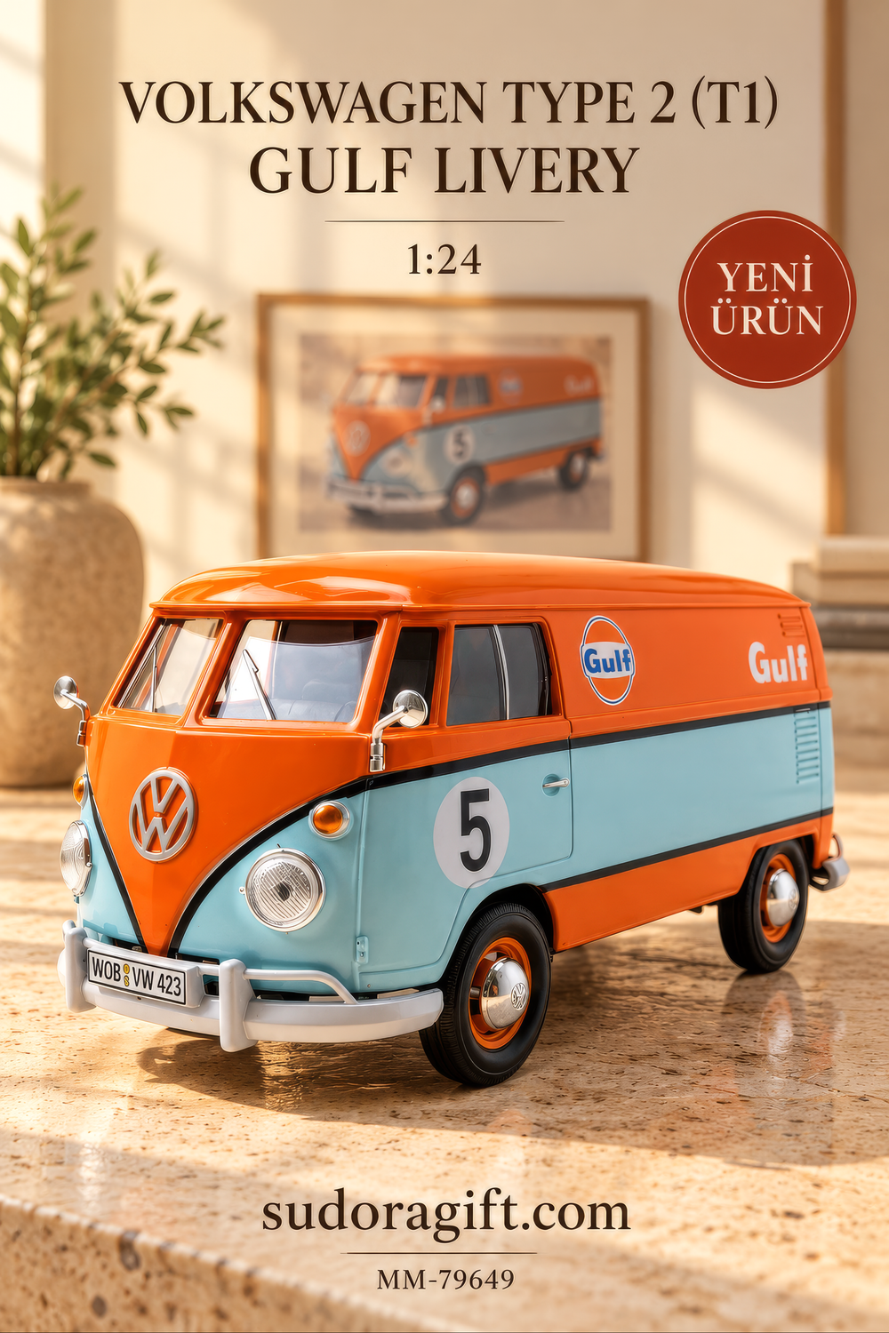 Motormax Gulf Volkswagen Type 2 T1 1:24 Metal Model Araba – MM-79649 – Ana Gorsel