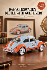 Motormax 1966 Volkswagen Beetle Gulf 1:24 Metal Model Araba – MM-79655 – Arka görünüm