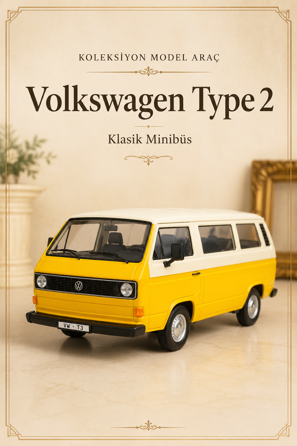 Volkswagen Type 2 1:24 Nostaljik Metal Araba Sevgiliye Hediye