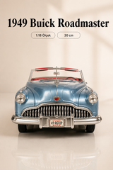 1949 Buick Roadmaster Mavi Beyaz Cabrio 1:18 Ölçek 30 cm Model Araba