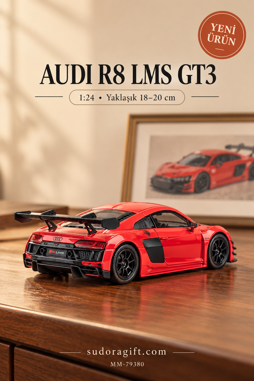 Motormax Audi R8 LMS GT3 1:24 Metal Model Araba – MM-79380 – Arka görünüm