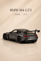 BMW M4 GT3 Metalik Antrasit Gri 1:24 Ölçek 20 cm Koleksiyonluk Model Araba