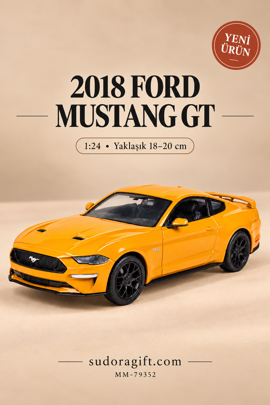 Motormax 2018 Ford Mustang GT 1:24 Metal Model Araba