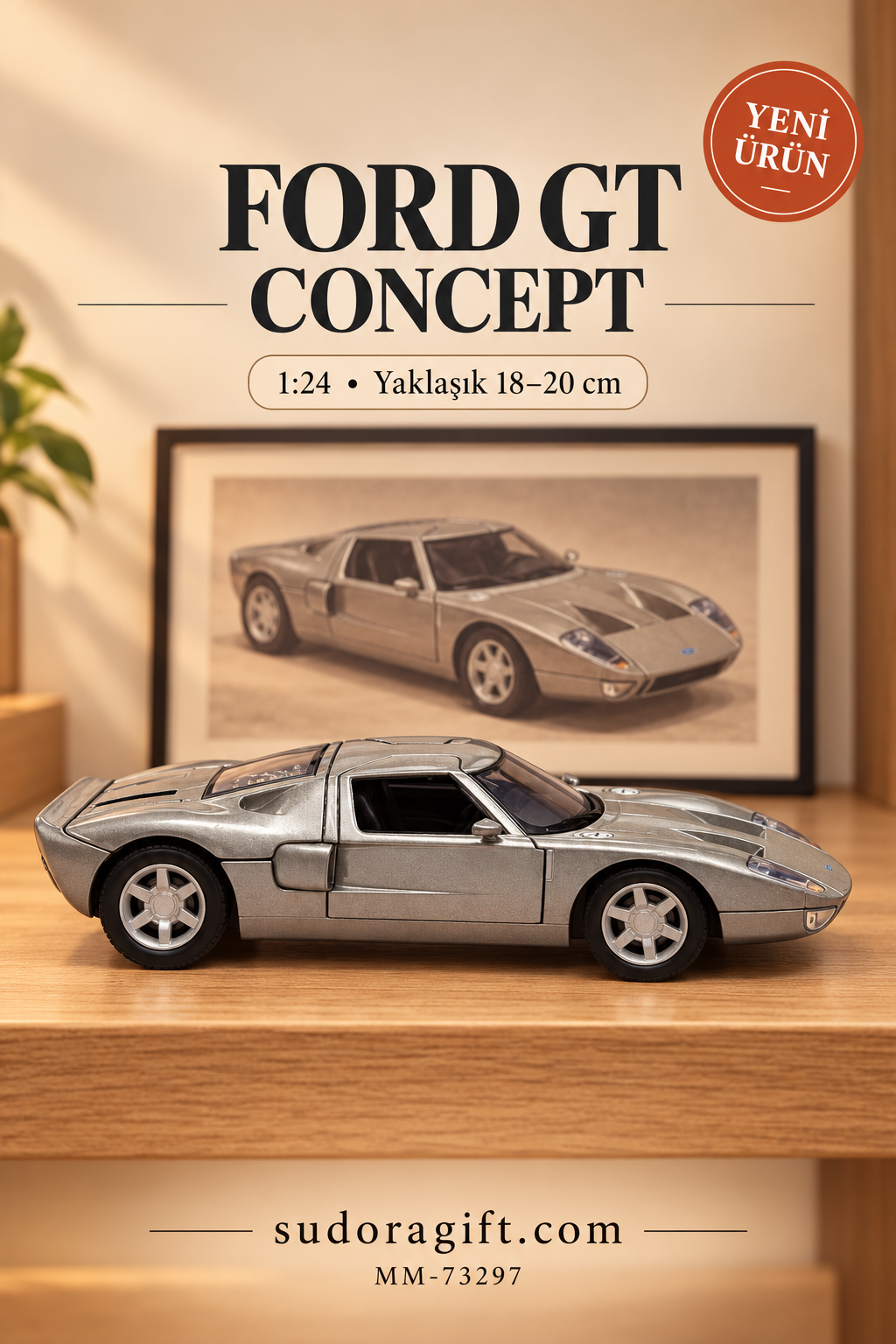 Motormax Ford GT Concept 1:24 Metal Model Araba – MM-73297 – Sağ görünüm