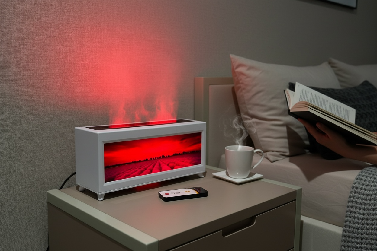 Alev Efektli Dekoratif Şömineli Hava Nemlendirici (Isıtmasız)