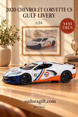 Motormax Gulf 2020 Chevrolet Corvette C8 1:24 Metal Model Araba – MM-79664 – Sol Gorunum