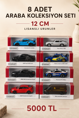 ÖZEL KUTULU - Die-Cast Koleksiyonluk Araba Seti - 8 Model Tek Pakette