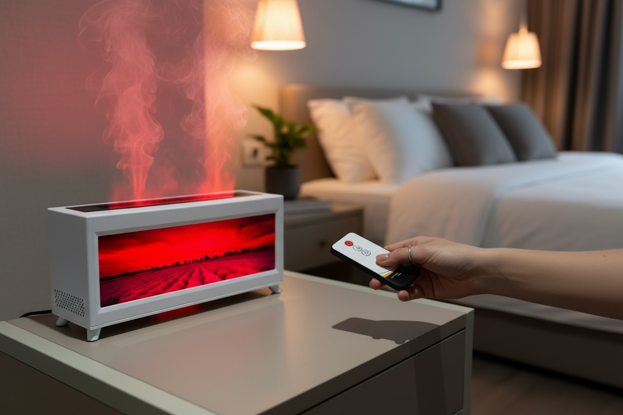 Alev Efektli Dekoratif Şömineli Hava Nemlendirici (Isıtmasız)