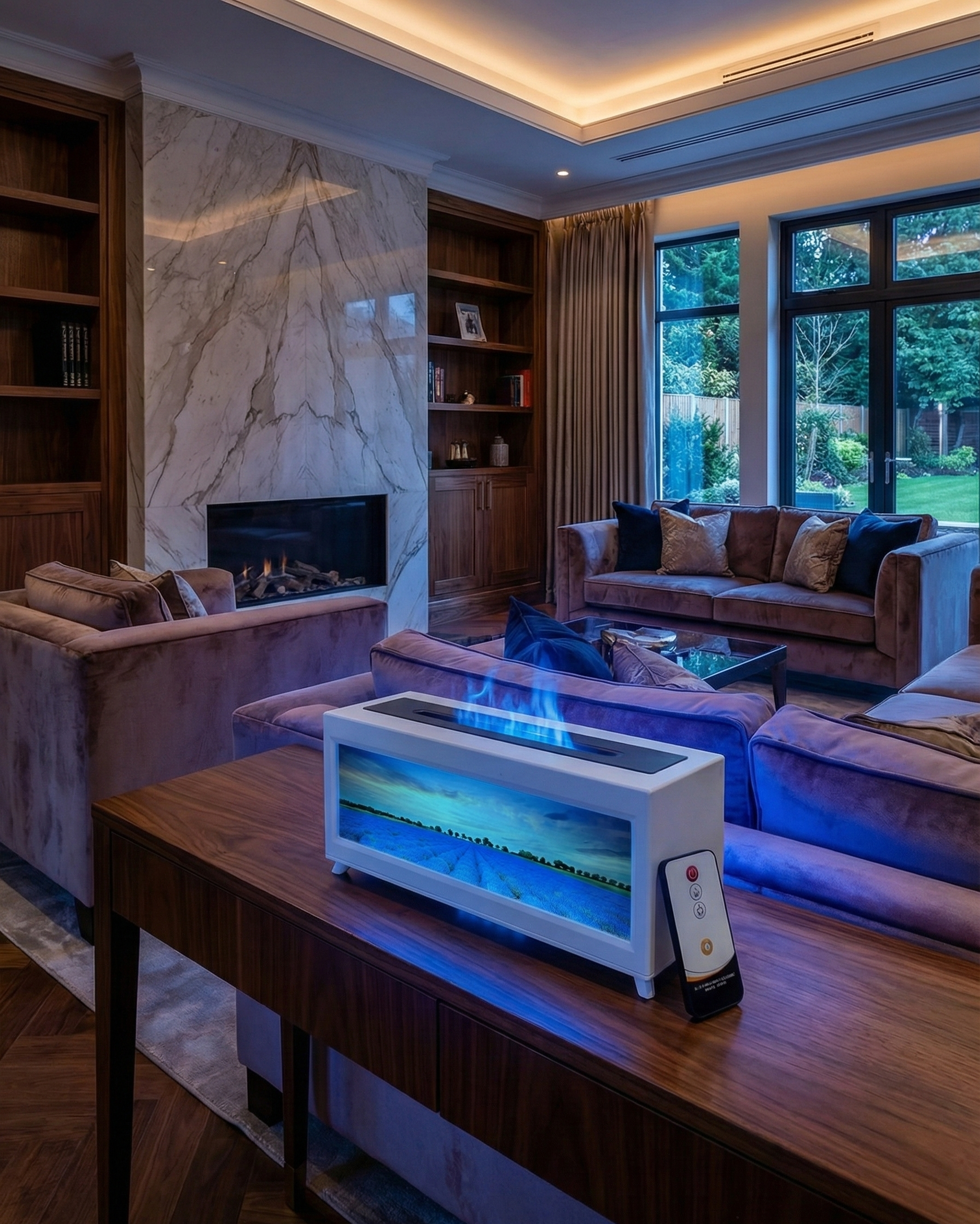 Alev Efektli Dekoratif Şömineli Hava Nemlendirici (Isıtmasız)