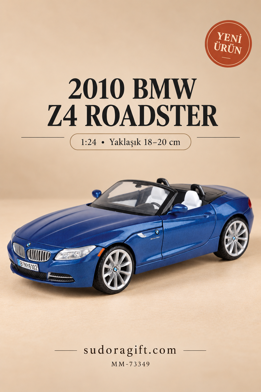 Motormax 2010 BMW Z4 Roadster 1:24 Metal Model Araba – MM-73349 – Ana görsel
