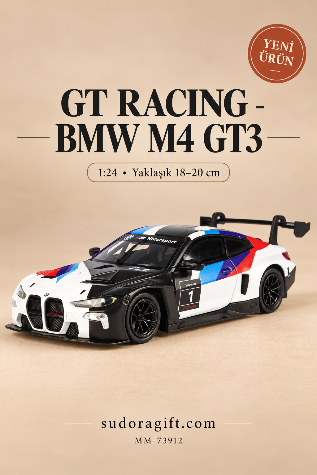 Motormax GT Racing BMW M4 GT3 1:24 Metal Model Araba – MM-73912 – Ana görsel