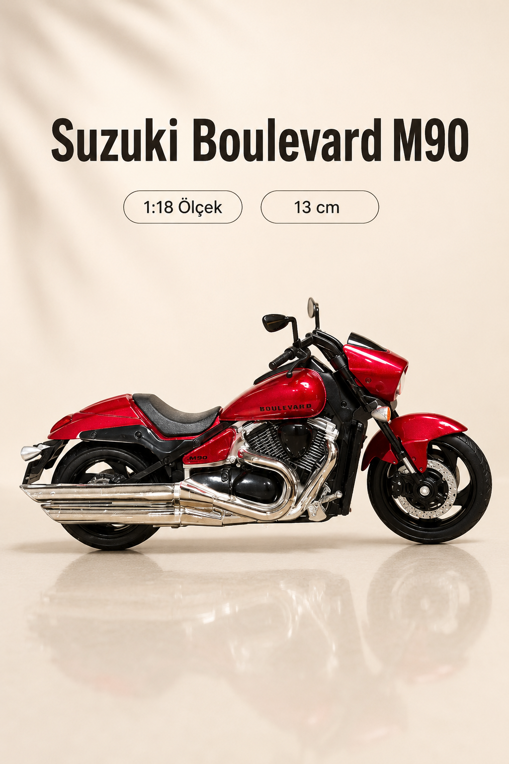Suzuki Boulevard M90 1:18 Ölçek Koleksiyonluk Model Motosiklet – 13 cm